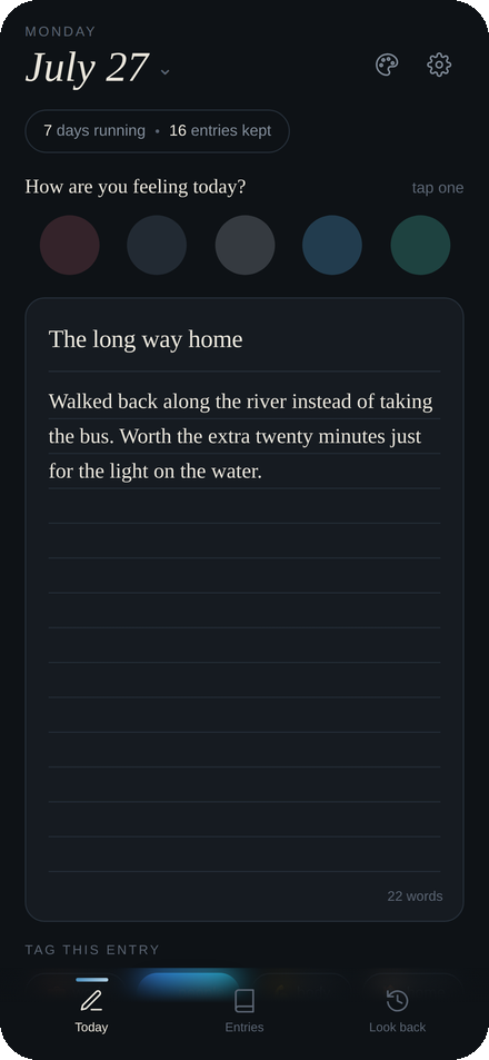 Writing an entry